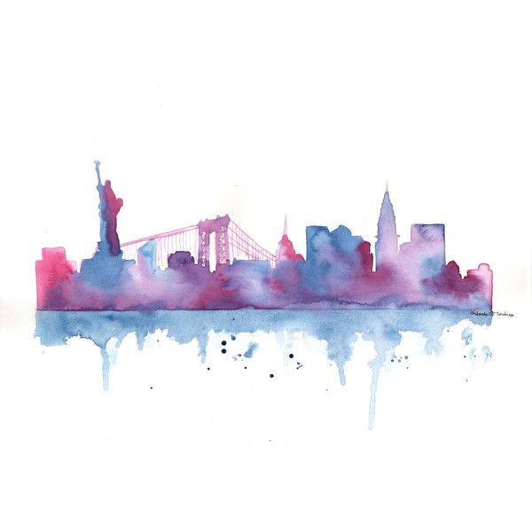 600x600 Original Watercolor Painting - New York Watercolor