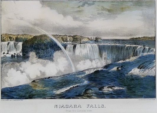 532x382 Print Niagara Falls By Currier Amp Ives - Niagara Falls Watercolor