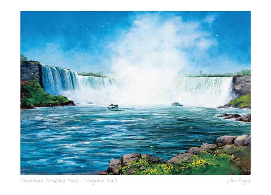 900x650 Contemporary Canadian Arts Card - Niagara Falls Watercolor