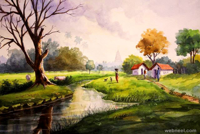 640x427 Watercolor Paintings By Balakrishnan 6 - Nice Watercolor Paintings
