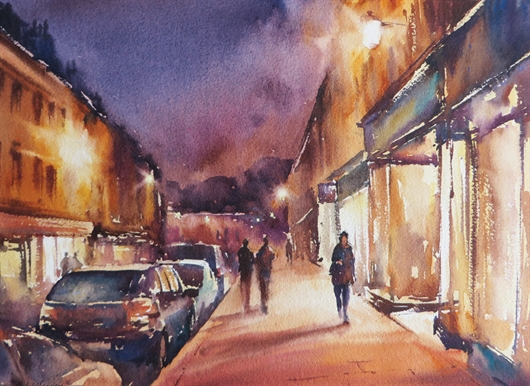 530x386 How To Paint Night Scenes In Watercolour With Paul Weaver - Night Watercolor