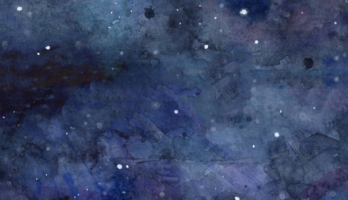700x402 Night Sky Stars Galaxy Watercolor Nebula Pillow Sham By Olechka - Night Watercolor