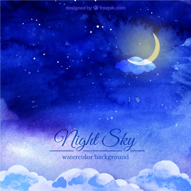 626x626 Night Sky Watercolor Background Vector Free Download - Night Watercolor