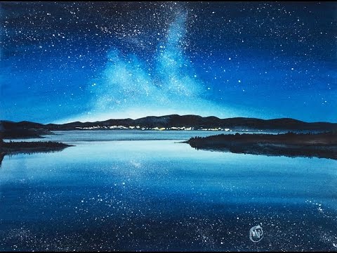 480x360 Watercolor Night Sky Iii Painting Demonstration - Night Watercolor