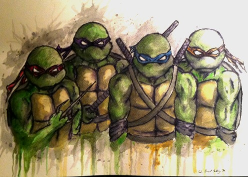 497x356 Tmnt Watercolor, (Oc) - Ninja Turtle Watercolor