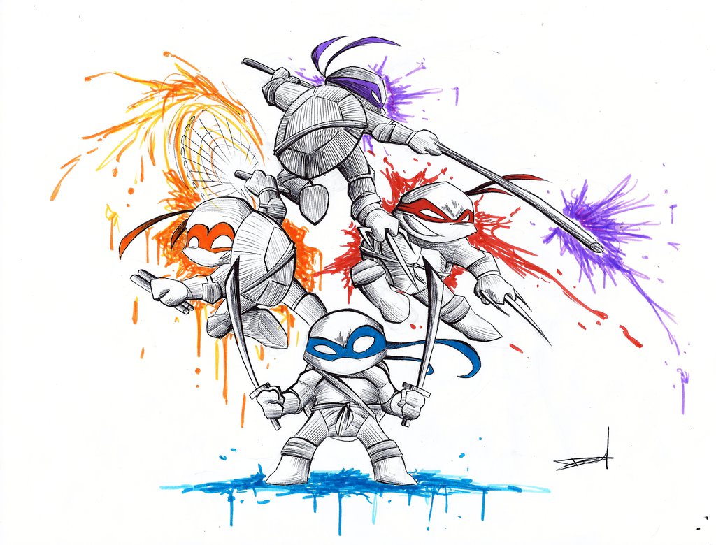 1024x780 Teenage Mutant Ninja Turtle By Quynzel - Ninja Turtle Watercolor