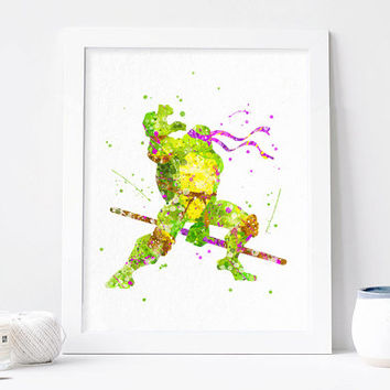354x354 Teenage Mutant Ninja Turtles Donatello From Aquartis Watercolor - Ninja Turtle Watercolor
