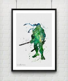 236x279 Teenage Mutant Ninja Turtles Watercolor Art Print - Ninja Turtle Watercolor