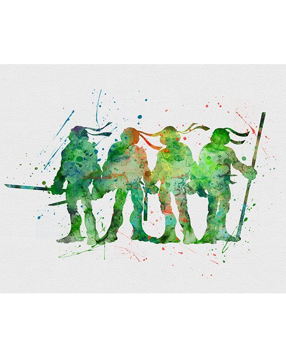 576x720 Teenage Mutant Ninja Turtles Watercolor Art Print Tmnt2k12 - Ninja Turtle Watercolor