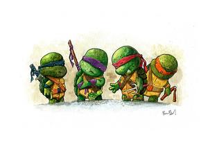 300x225 Teenage Mutant Ninja Turtles Watercolor Print Ben Byrd Art - Ninja Turtle Watercolor