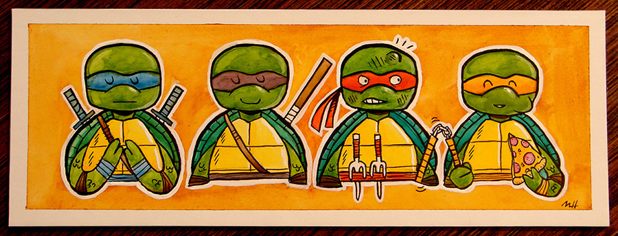 900x344 Teenage Mutant Ninja Turtles By Mattkaufenberg - Ninja Turtle Watercolor