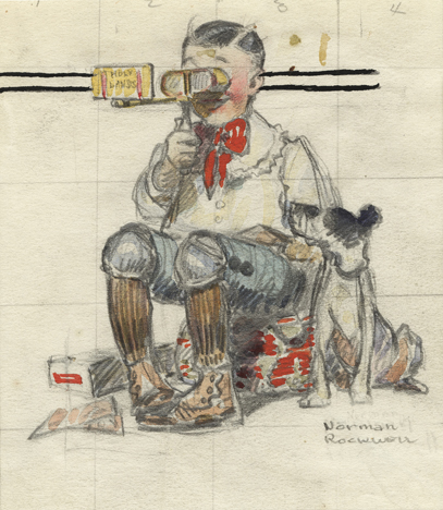 407x468 Norman Rockwell Museum Presents Clothes Make The Man (And Woman - Norman Rockwell Watercolor