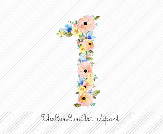 570x469 Floral Clipart Number ~ Frames ~ Illustrations ~ Hd Images ~ Photo - Numbers Watercolor