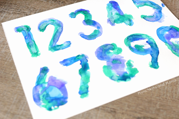 600x400 Watercolor Numbers Art - Numbers Watercolor