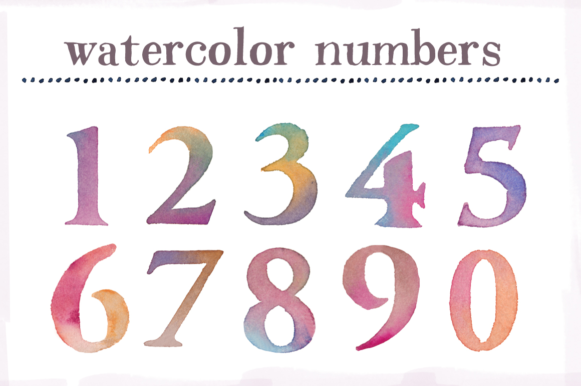 1160x772 Watercolor Numbers Clip Art - Numbers Watercolor