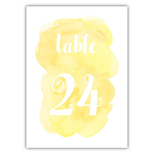 600x600 Watercolor Table Numbers Dazzling Daisies - Numbers Watercolor