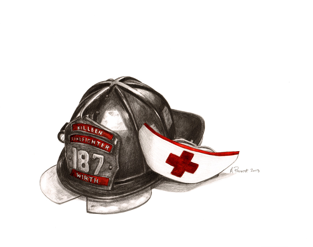 1085x856 Firefighter And Nurse - Nurse Watercolor