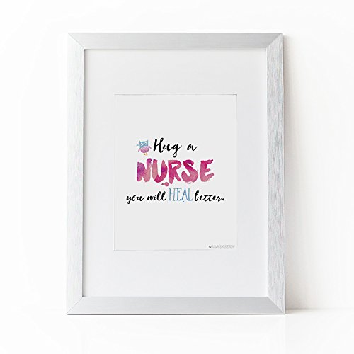 500x500 Hug A Nurse You Will Heal Better Watercolor Artwork By - Nurse Watercolor
