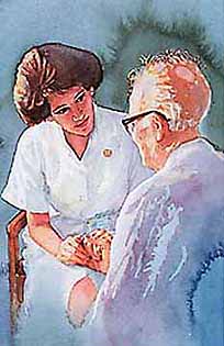 204x315 Nurse And Old Man - Nurse Watercolor