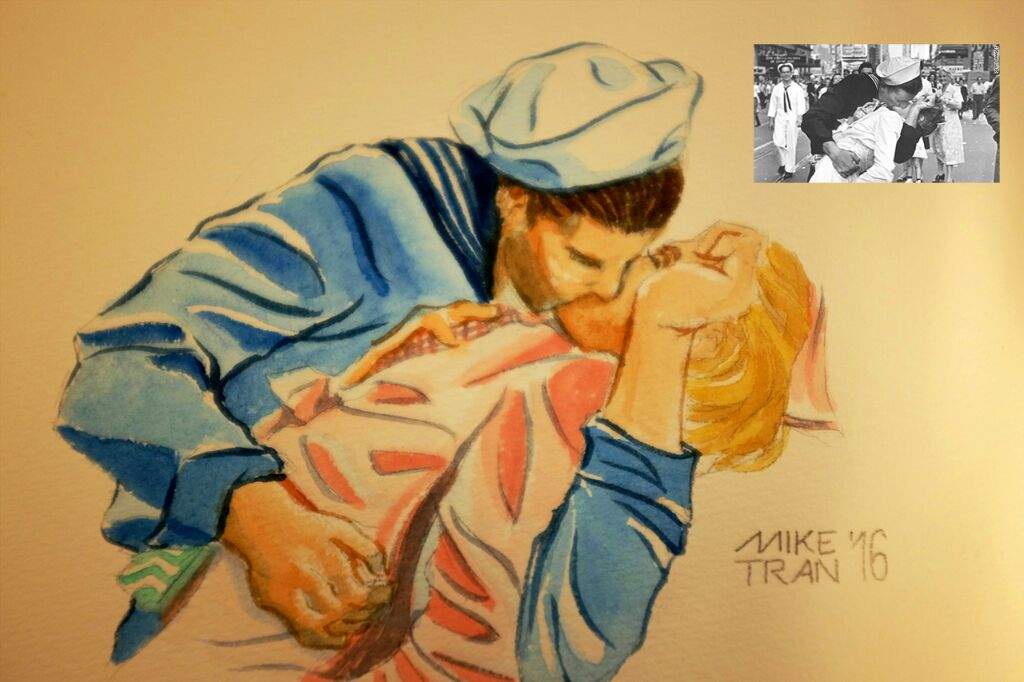 1024x682 Sailor Kissing A Nurse [Bw2color Challenge] Art Amino - Nurse Watercolor