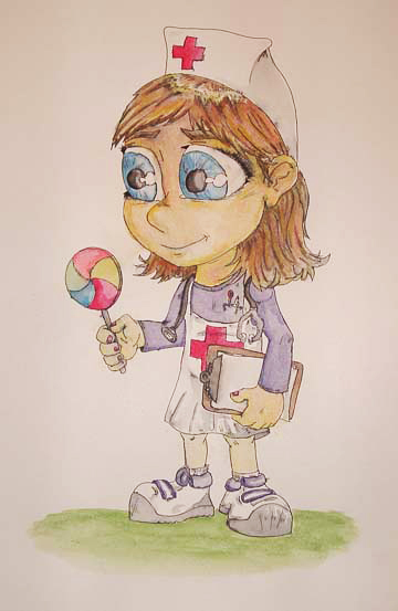 360x553 The World Of Matty Original Art - Nurse Watercolor