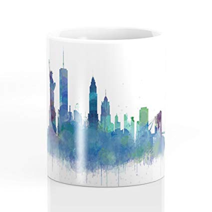 425x425 Society6 Ny New York City Skyline Nyc Watercolor Art - Nyc Skyline Watercolor