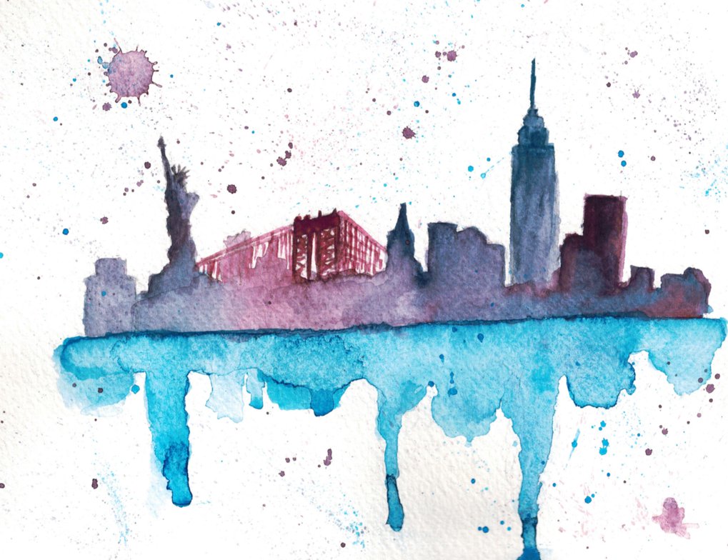 1019x784 Nyc - Nyc Watercolor
