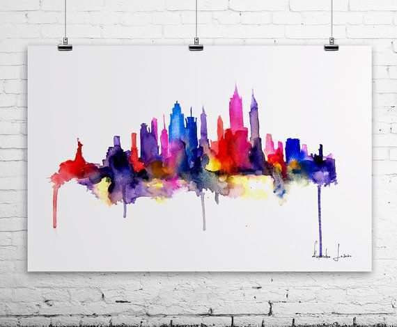 570x470 Nyc Painting Inspirational Elephant Art Print Animal Watercolor - Nyc Watercolor