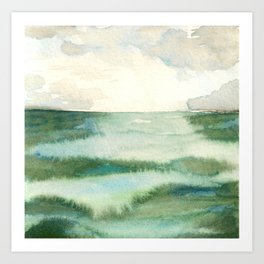264x264 Ocean Watercolor Art Prints Society6 - Ocean Watercolor
