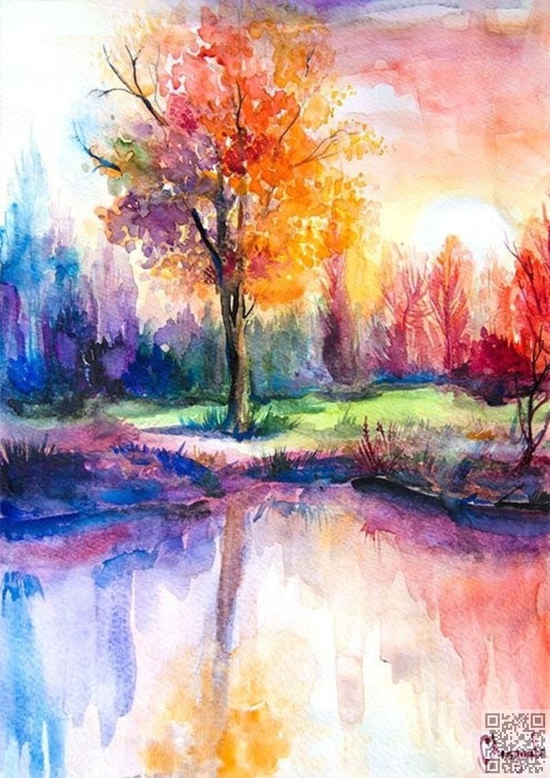800x1131 Pretty Watercolor Landscape Painting Idea. - Oil And Watercolor Painting