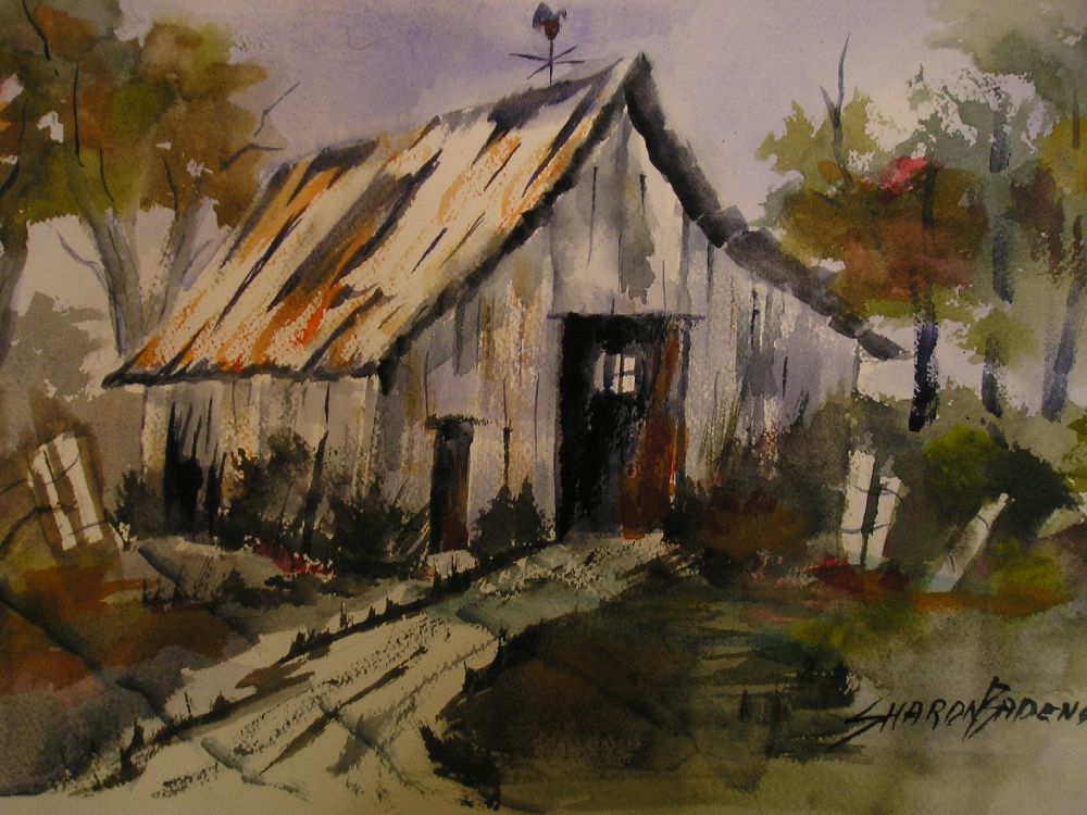 1000x750 Old California Water Color Painters - Old Barn Watercolor Paintings