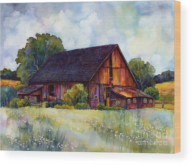 656x565 This Old Barn Wood Print By Hailey E Herrera - Old Barn Watercolor Paintings