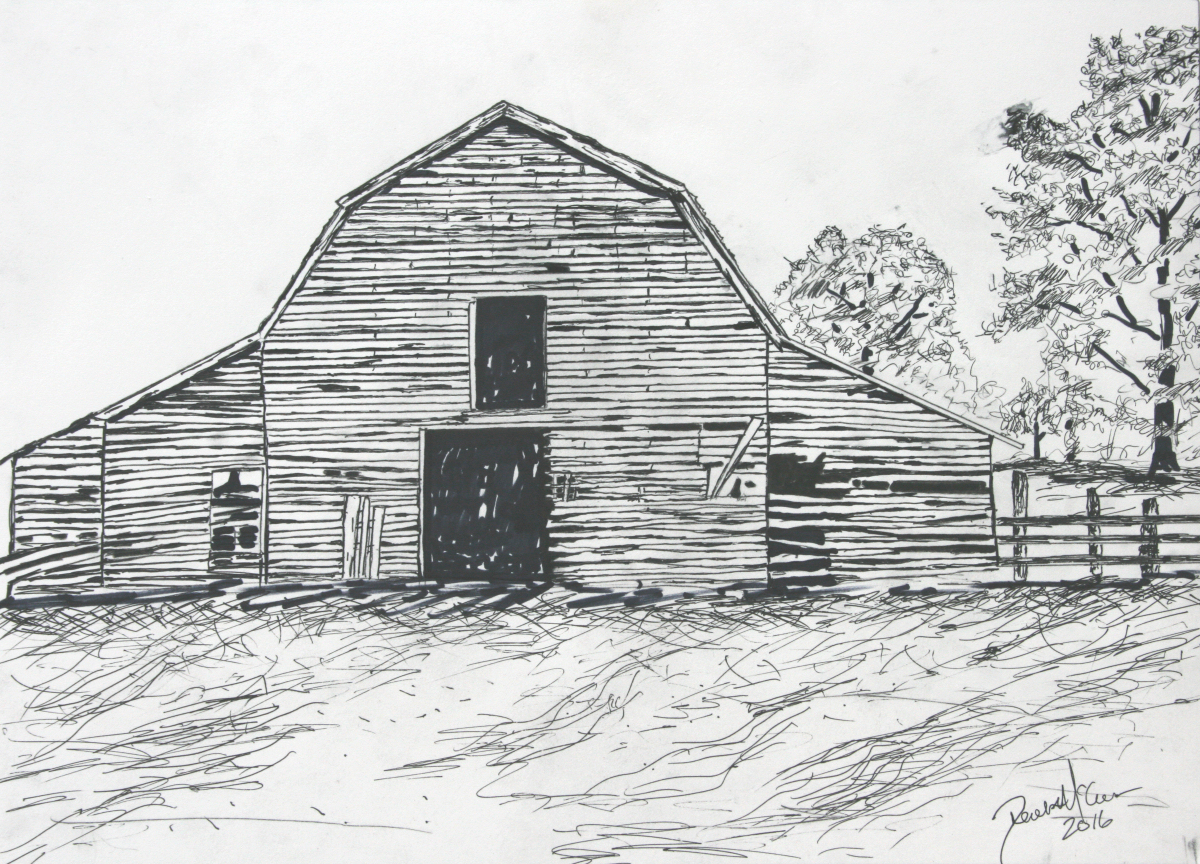 1200x864 Barn Pen And Ink Drawing Watercolor Paintings And Art Prints - Old Barn Watercolor Paintings