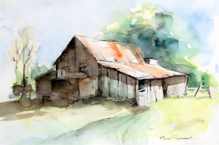 700x466 Barns In Watercolor Painting Old Barn Watercolor Paintings Old - Old Barn Watercolor Paintings