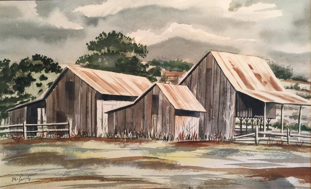 999x609 Clay Mcgaughy - Old Barn Watercolor Paintings