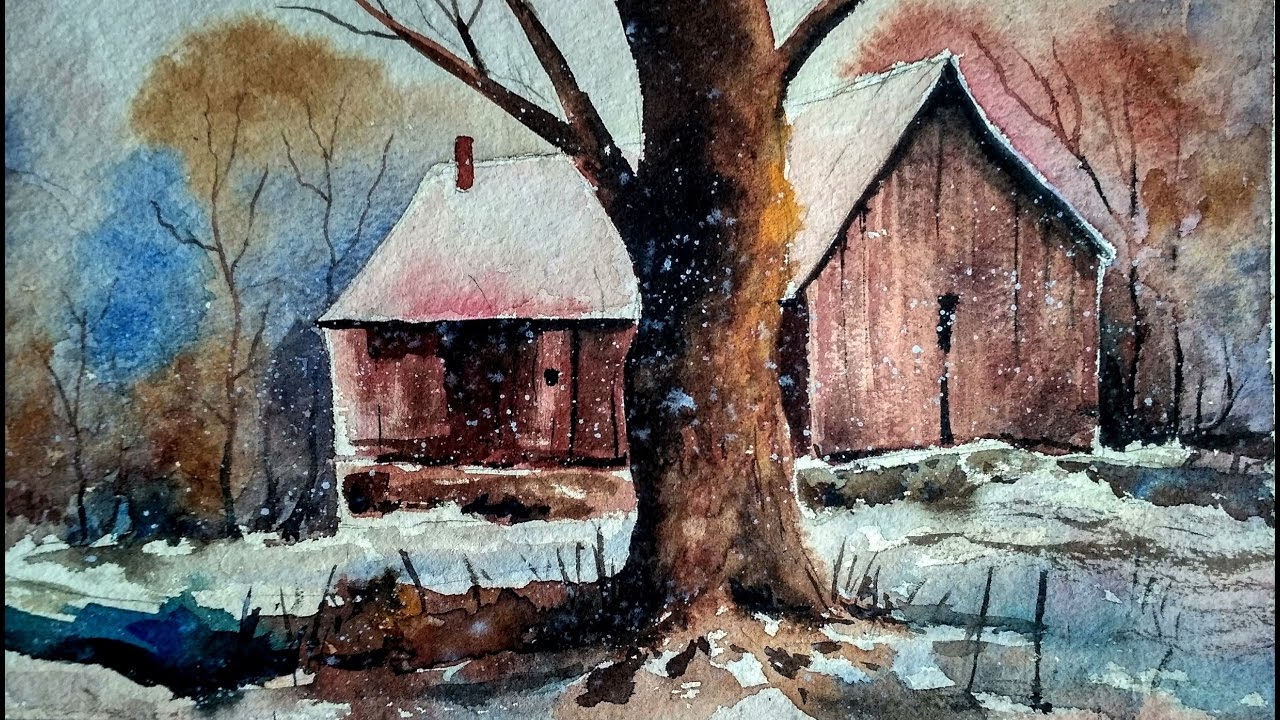 1280x720 How To Paint Watercolor Landscapeold House Paint With David - Old House Watercolor