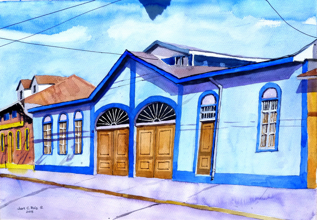 1024x710 Old House, Quillota Watercolor On Prisma Paper 14 X 20 Juan - Old House Watercolor