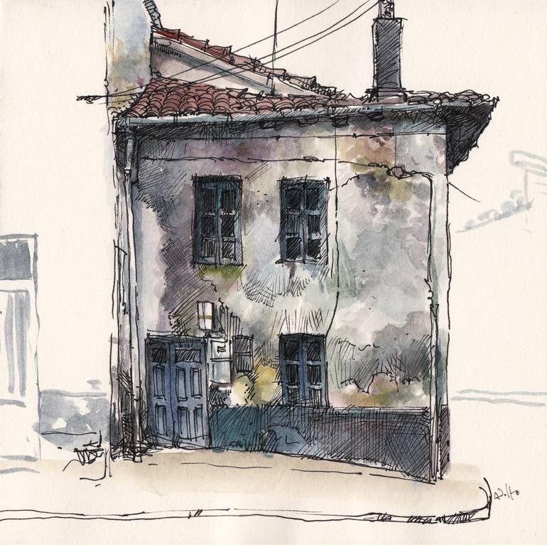 770x770 Old House Painting By Adolfo Arranz Saatchi Art - Old House Watercolor