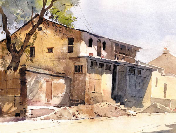 600x454 Sachin Naik - Old House Watercolor