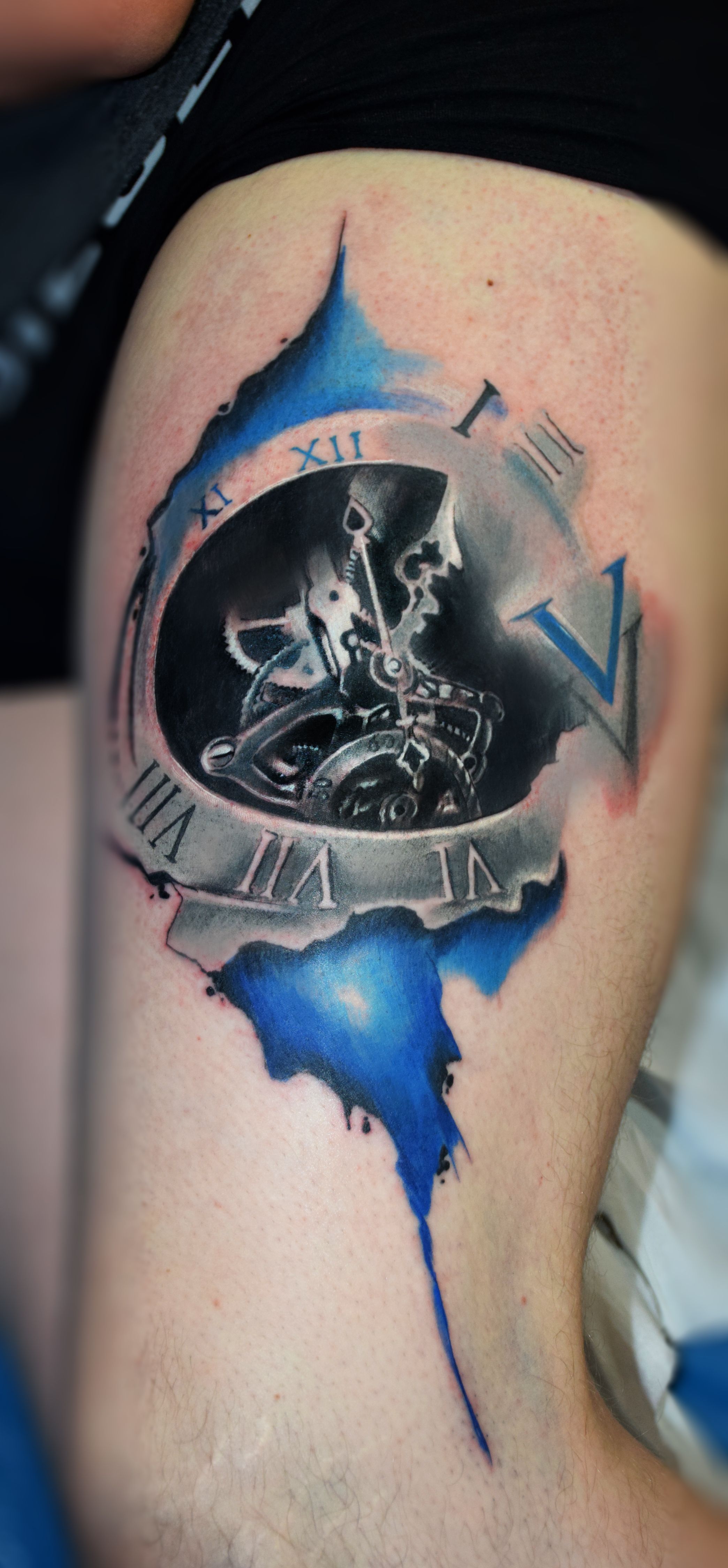 2088x4496 Old Clock Watercolour,clock Watercolor,watercolor Tattoo - Old Watercolor Tattoo