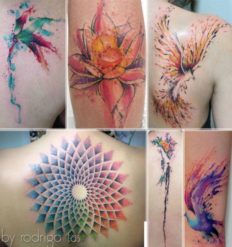 800x850 35 + Fabulous Feminine Watercolors Tattoos Ideas - Old Watercolor Tattoo