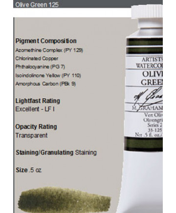 360x434 M. Graham Watercolor Series 2 15ml Olive Green - Olive Green Watercolor