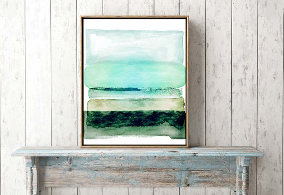 570x393 Olive Green Watercolor Dark Green Abstract Art Olive Bedroom Etsy - Olive Green Watercolor