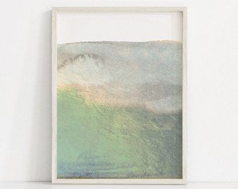 340x270 Sage Green Print, Abstract Print, Forest Green Art Print - Olive Green Watercolor