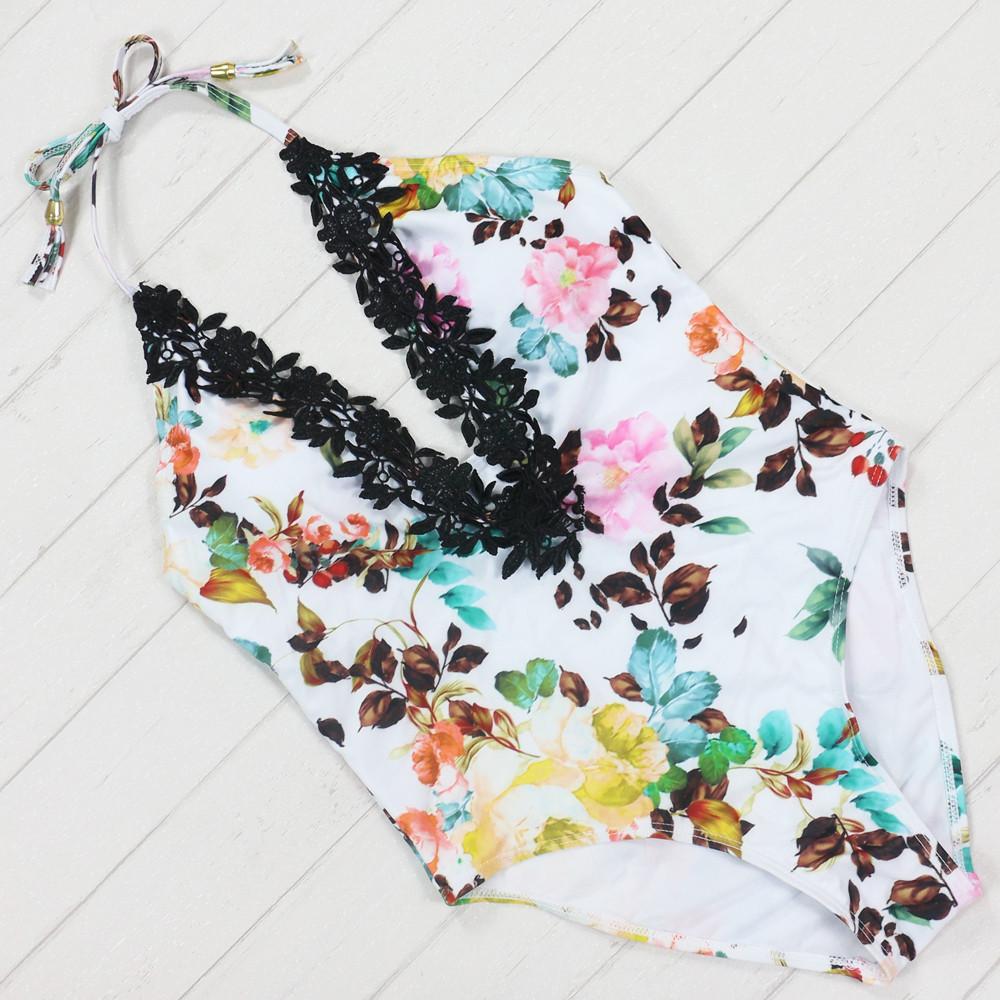 1000x1000 Watercolor Flower One Piece Swimsuit Lovesalty - One Piece Watercolor