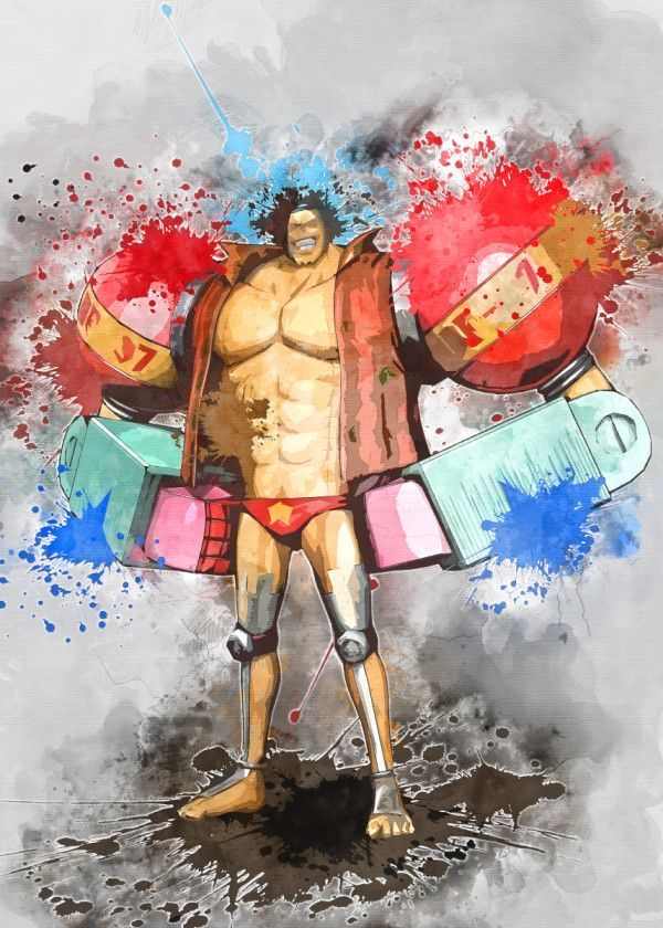 600x840 Displate Poster Frankie Onepiece Watercolor Frankie - One Piece Watercolor
