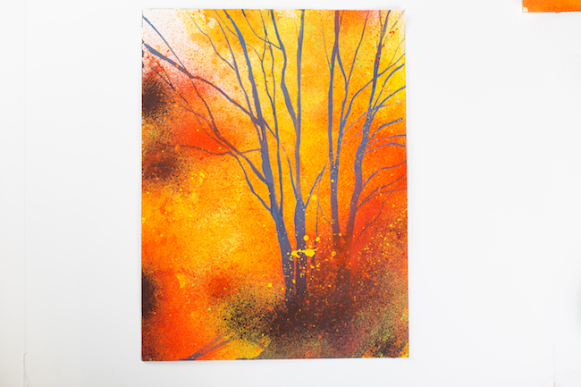 650x433 How To Paint Trees In Acrylic - Orange Watercolor Painting