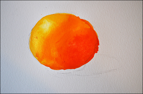 500x332 How To Paint An Orange Using The Wheel Of Painting - Orange Watercolor Painting