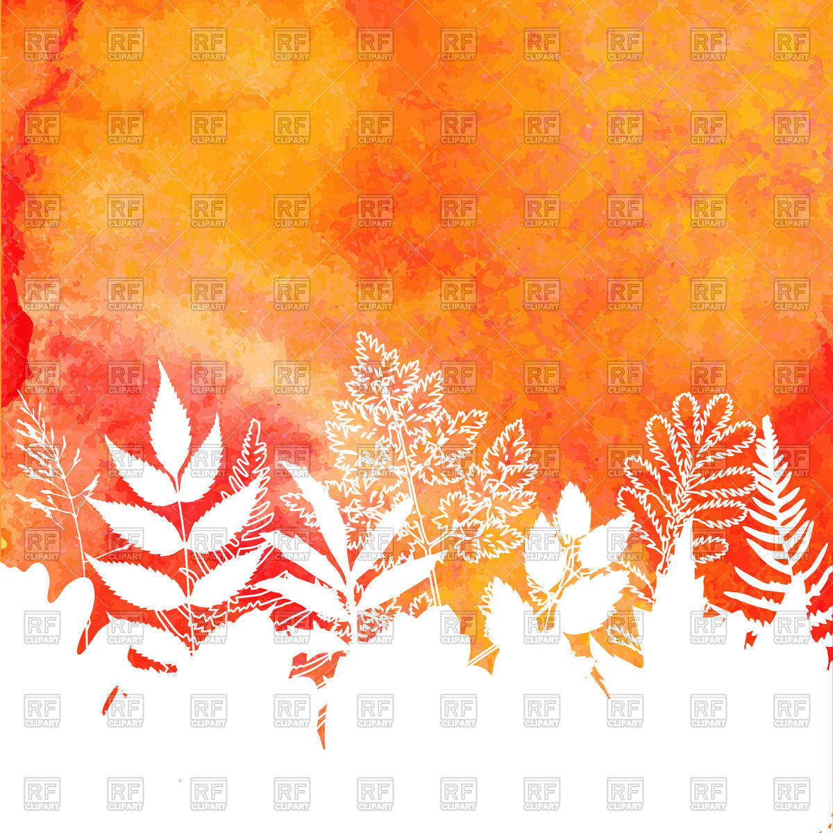 1200x1200 Orange Autumn Watercolor Paint Background Vector Image Vector - Orange Watercolor Painting
