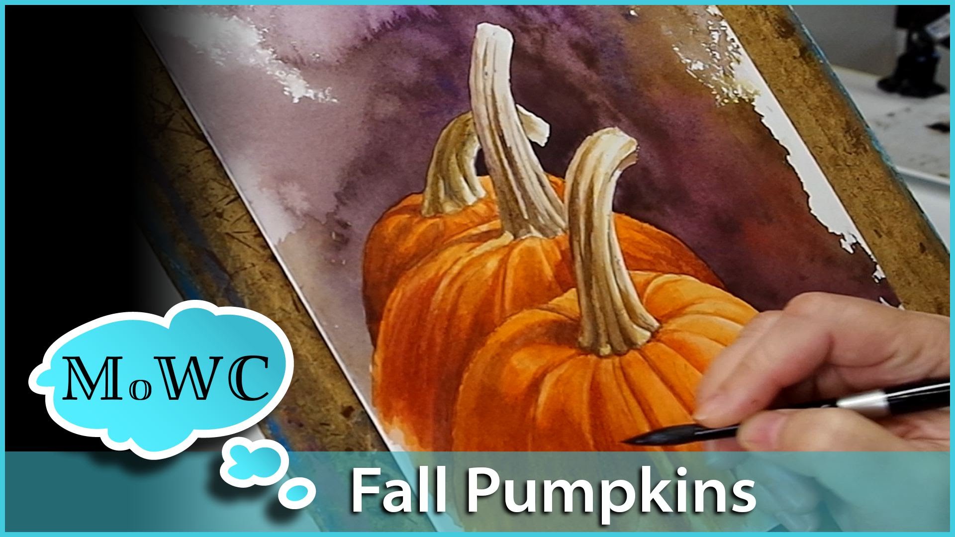 1920x1080 Pumpkins In Watercolor Amp Painting With Orange - Orange Watercolor Painting